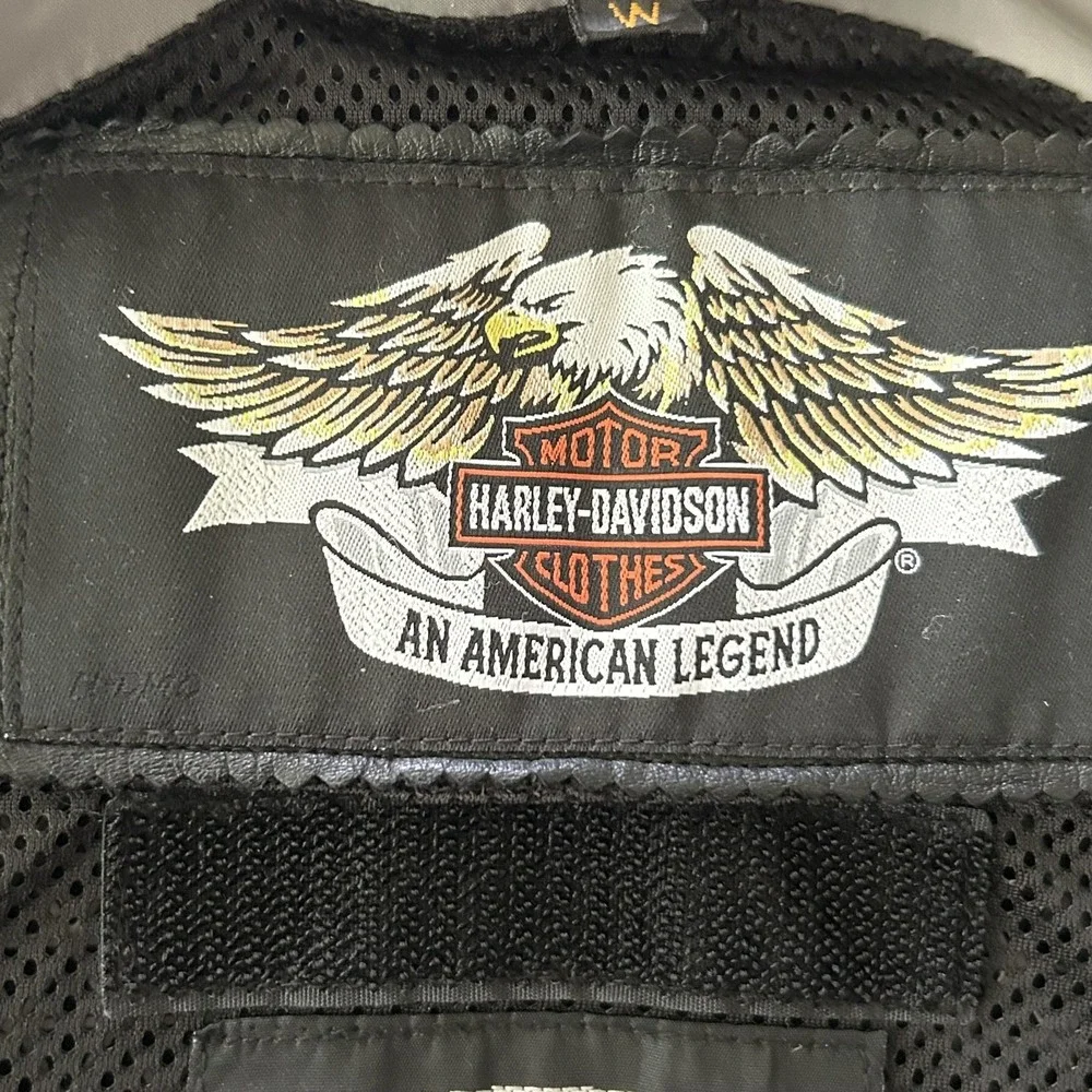 Harley Davidson FXRG Jacket Womens Medium Black Leather Motorcycle Armored‎